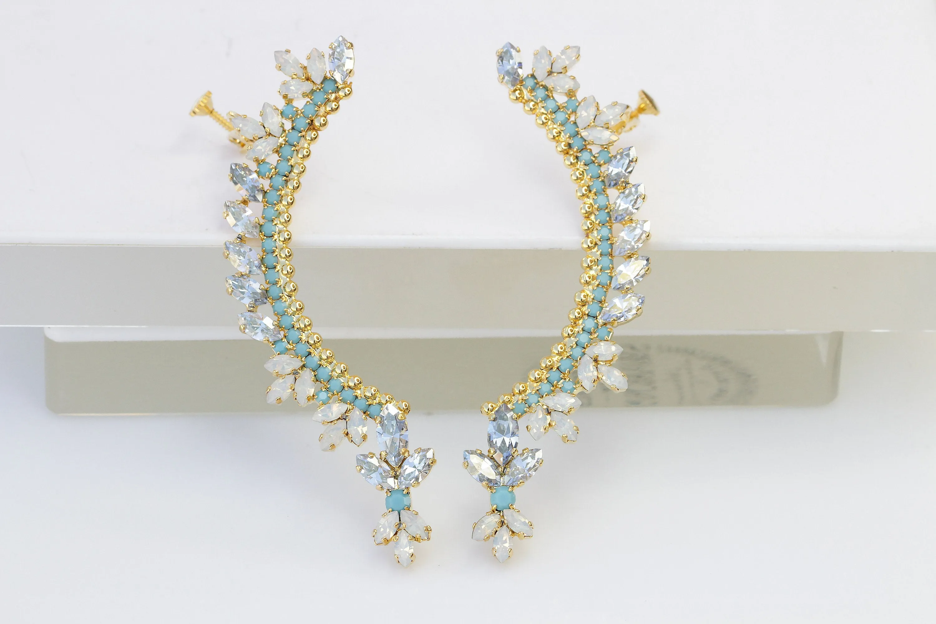 Turquoise Opal EAR CLIMBER EARRINGS