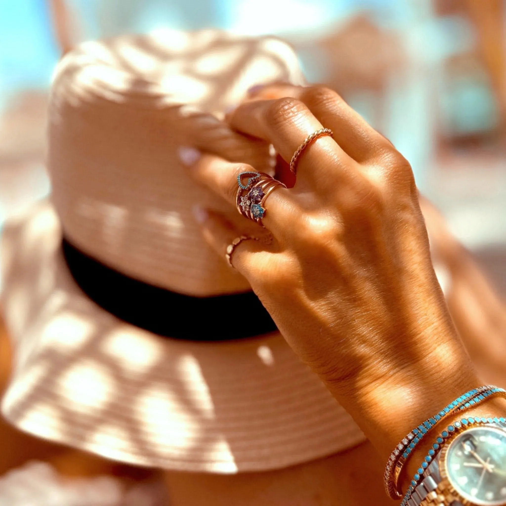 Turquoise Open Heart Ring