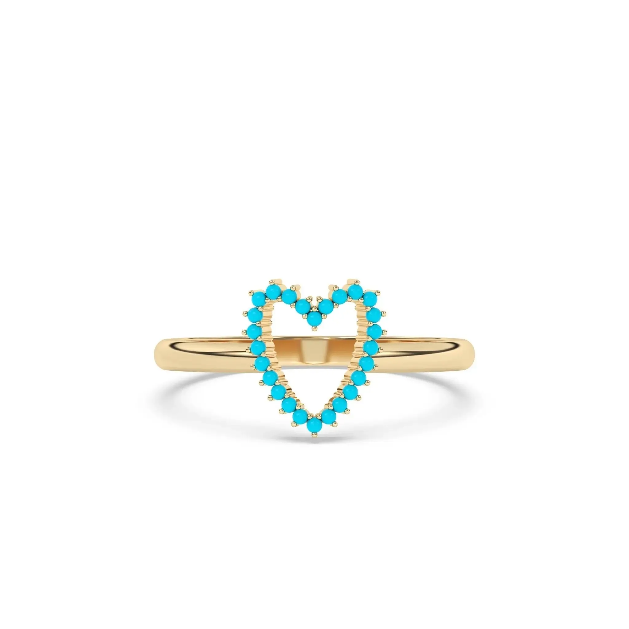 Turquoise Open Heart Ring