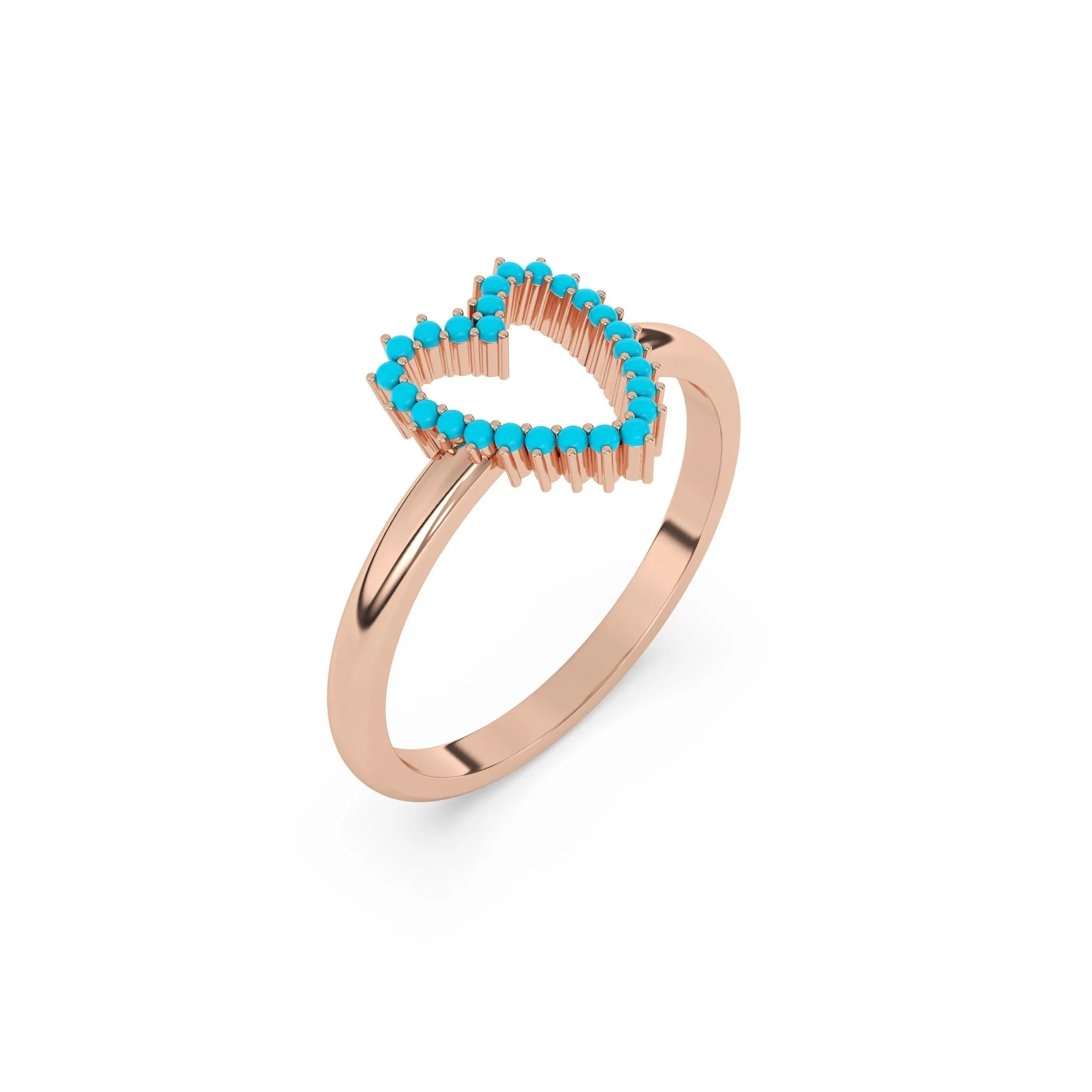 Turquoise Open Heart Ring