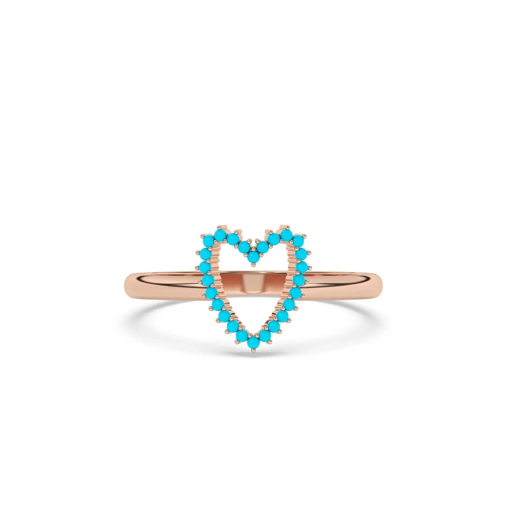 Turquoise Open Heart Ring