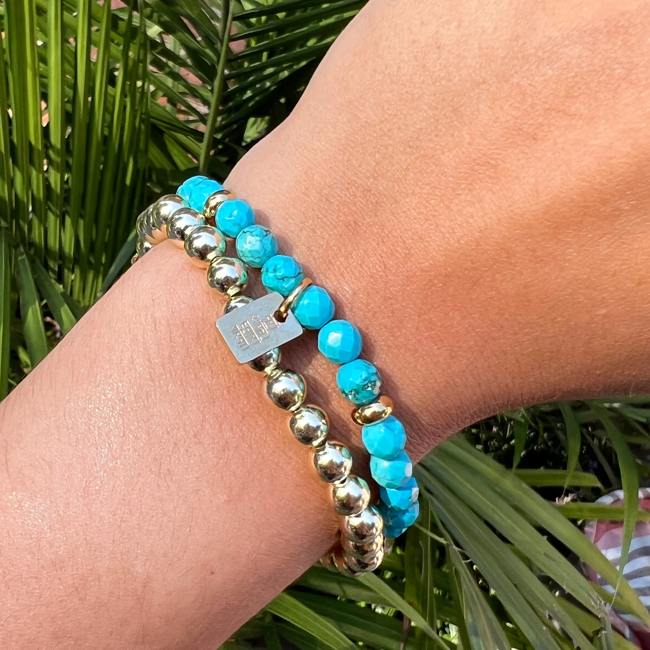 Turquoise Restore Dignity Bracelet and Gold Stack