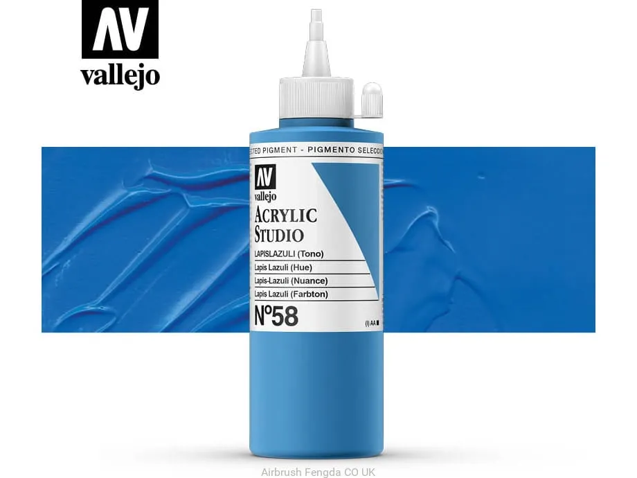 VALLEJO ACRYLIC STUDIO 58: 200 ML. LAPIS LAZULI