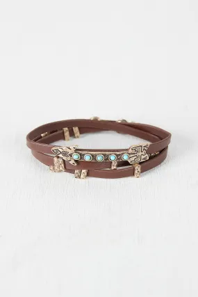 Vegan Leather Wrap Arrow Bracelet