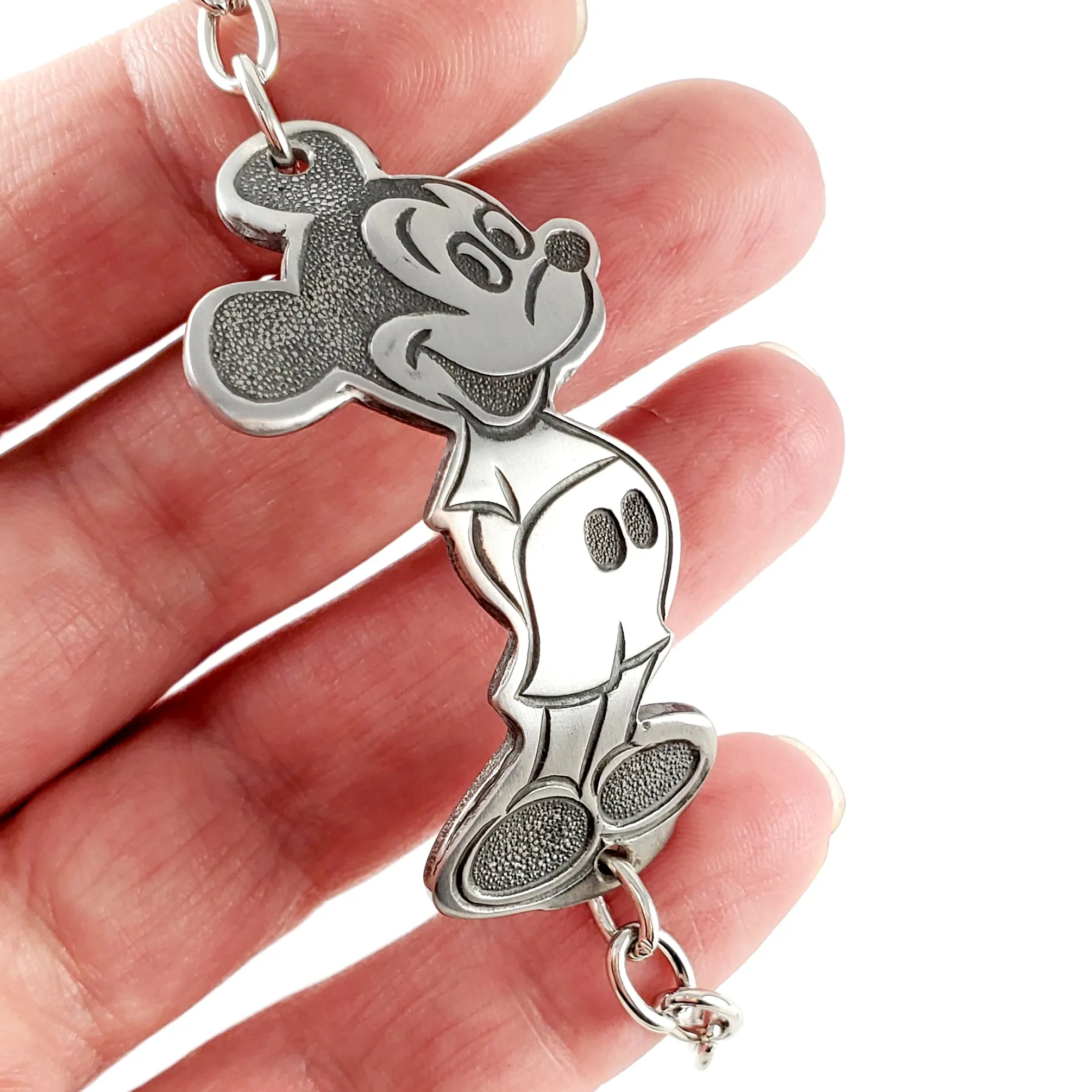 Vintage Mickey Mouse Stainless Steel Spoon Bracelet