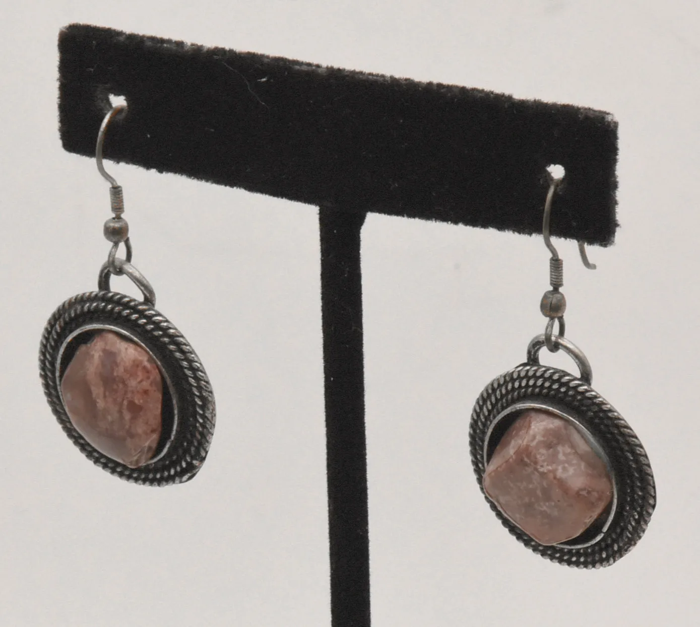 Vintage Tumbled Jasper Dangle Earrings