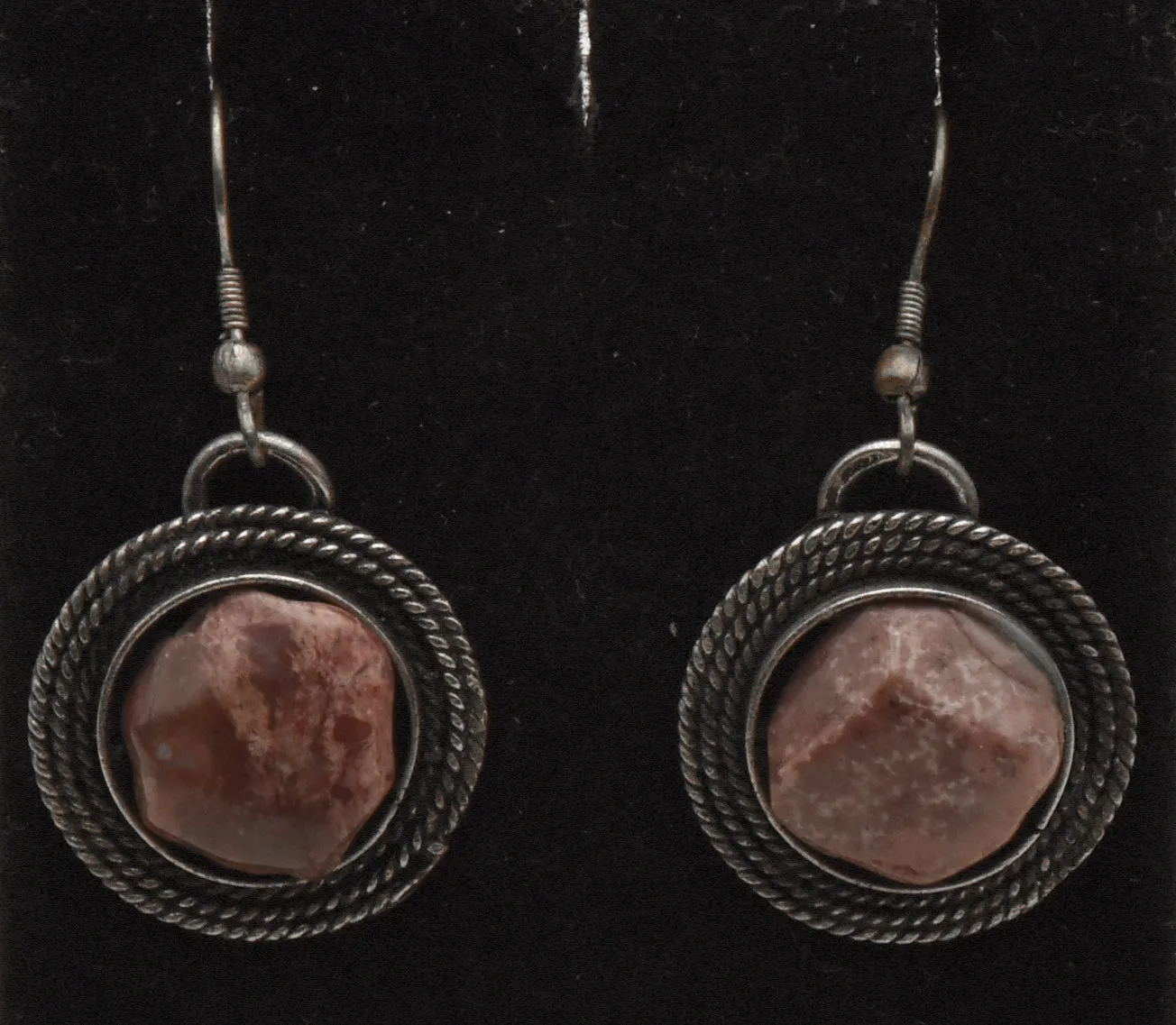 Vintage Tumbled Jasper Dangle Earrings