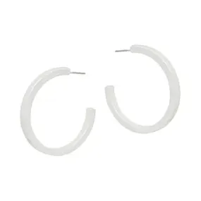 White Hoop Earrings