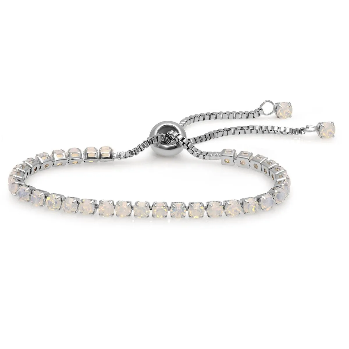 White Opal Adjustable Tennis Bracelet