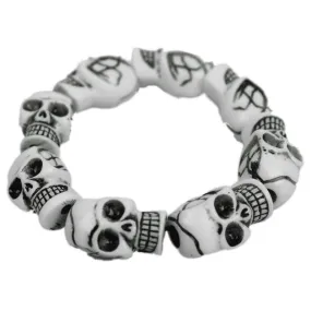 White Skull Elastic Bracelet