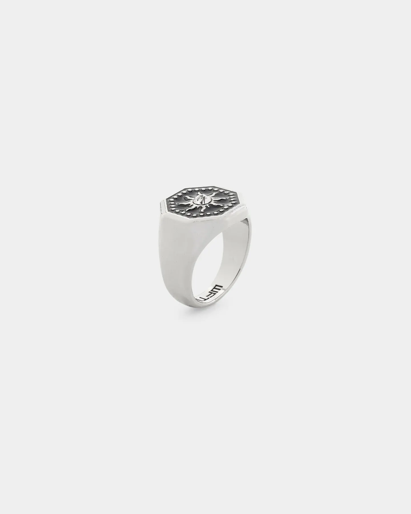 Wild For The Weekend Octagon Sun Signet Ring (Large) Silver