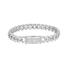 Women's Emerald Cut Prong Cuban Link Bracelet