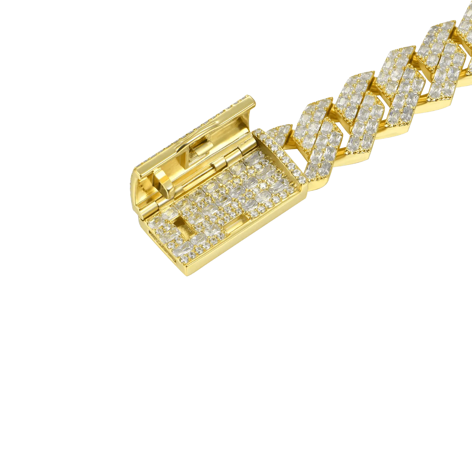 Women's Emerald Cut Prong Cuban Link Bracelet