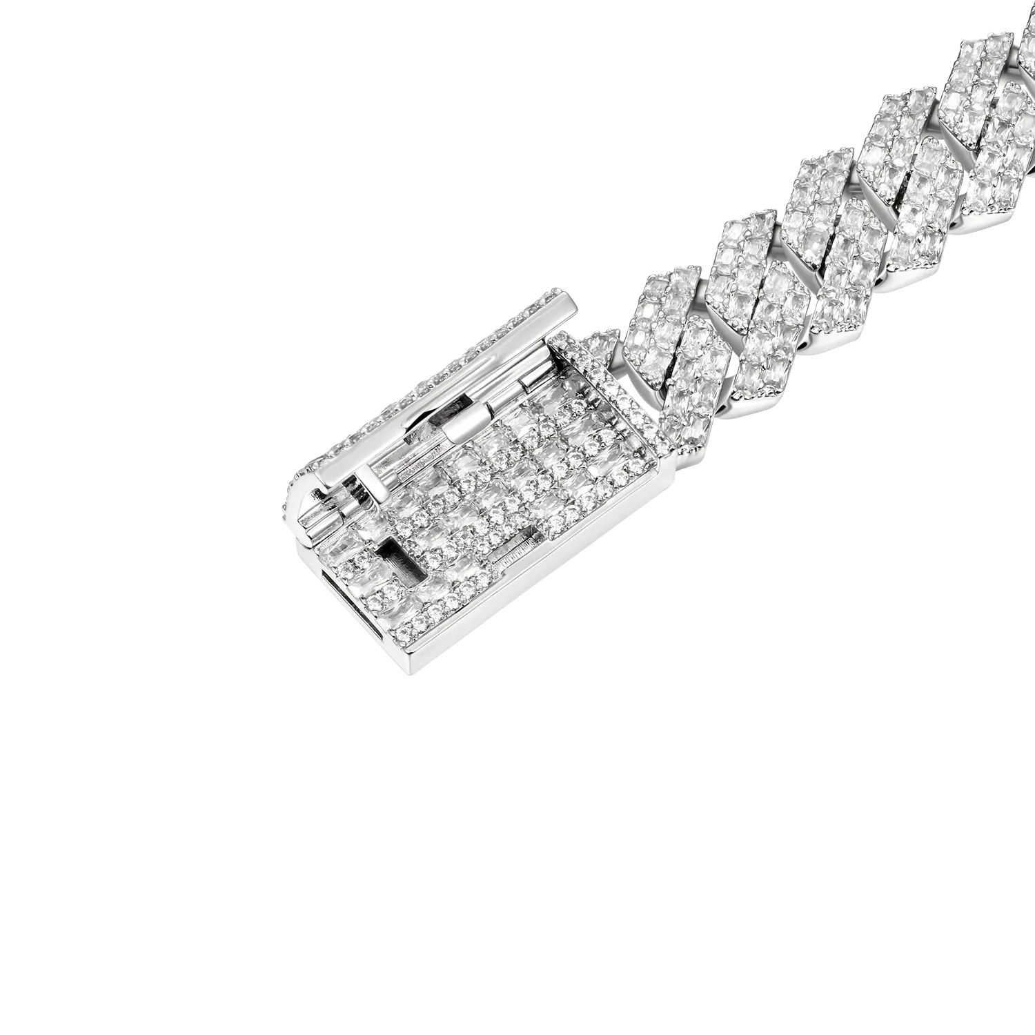 Women's Emerald Cut Prong Cuban Link Bracelet