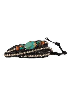 Wrapped To Wear Navajo Pearl, Turquoise & Spiny Oyster Bracelet